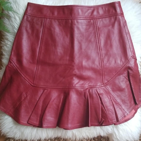INTERMIX Marissa Webb Melinda Leather Mini Skirt - Picture 4 of 8